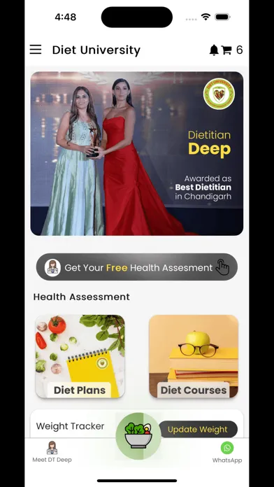 Capturas de tela do Diet University