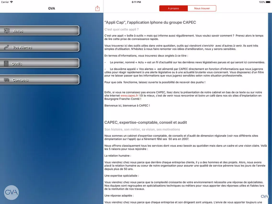 Capturas de pantalla de GVA - Groupe d'audit & conseil iPad 