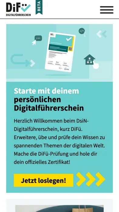 Capturas de tela do Digitalführerschein