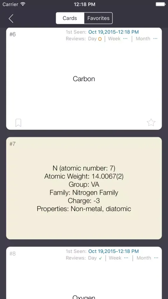 Periodic Table Flashcards Pro with 118 Elements. Now with Progress Tracking and Spaced Repetition Score!应用截图