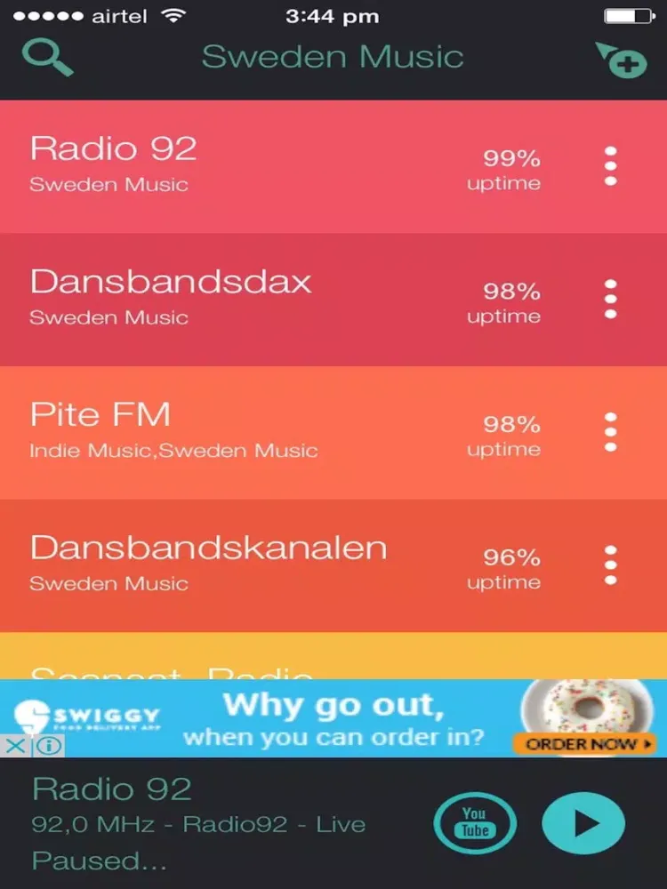 Ảnh chụp màn hình của Sweden Music iPad 