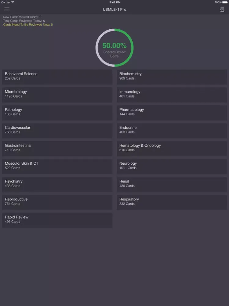 تصاویر USMLE Step 1 Pro Flashcards App with Progress Tracking & Flashcard Review Spaced Repetition Score iPad 