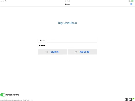 Tangkapan layar Digi ColdChain iPad 