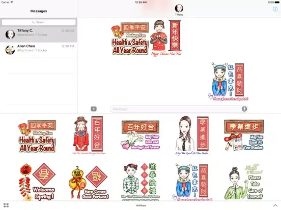 Tangkapan layar Come On Girls Holiday Stickers iPad 