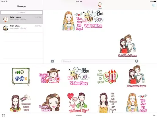 Tangkapan layar Come On Girls Holiday Stickers iPad 