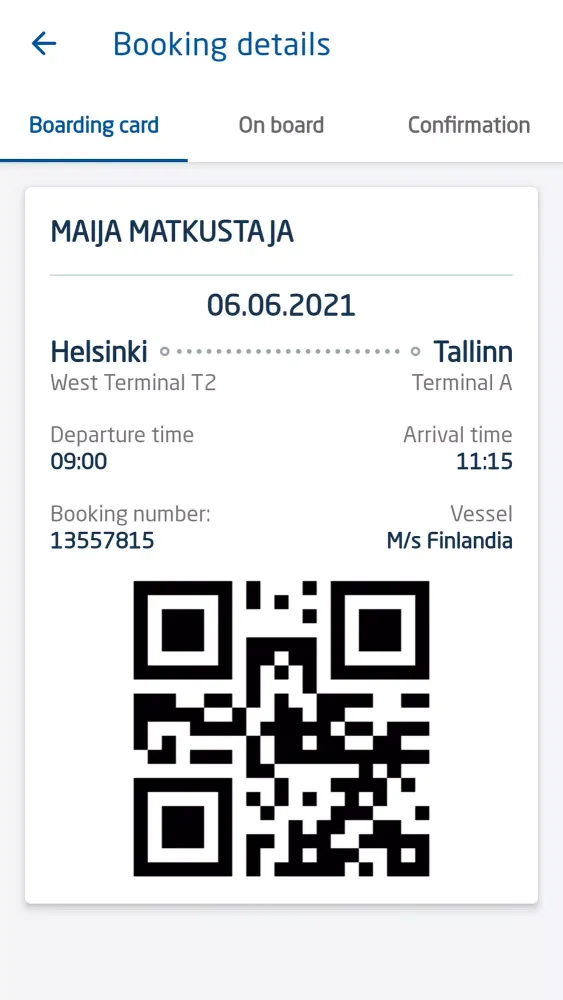 Capturas de tela do Eckerö Line
