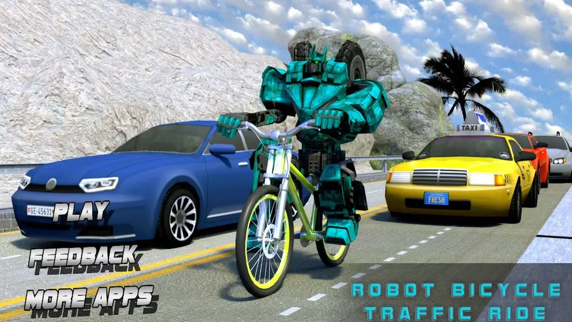 Robot Bicycle Traffic Rider スクリーンショット