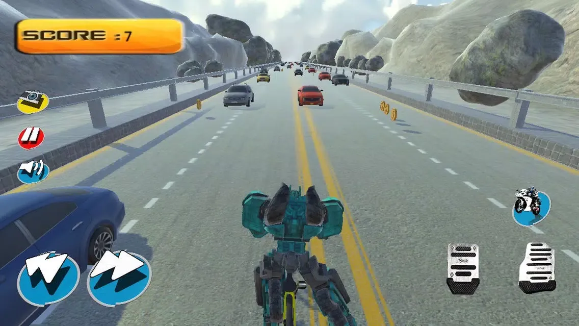 Robot Bicycle Traffic Rider スクリーンショット