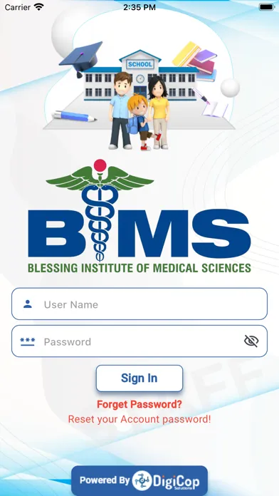 Tangkapan skrin BIMS Student App