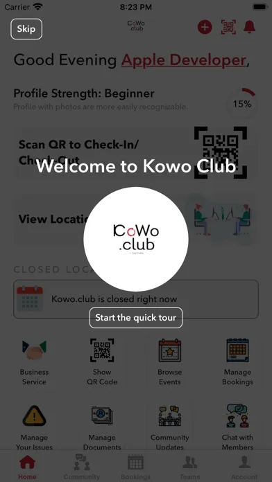 Zrzuty ekranu KoWo club