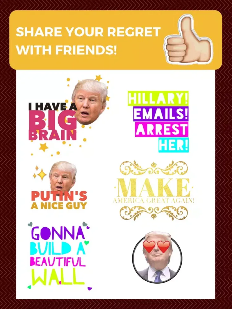 تصاویر Trump Regrets - Donald Trump Voter Sticker Pack iPad 