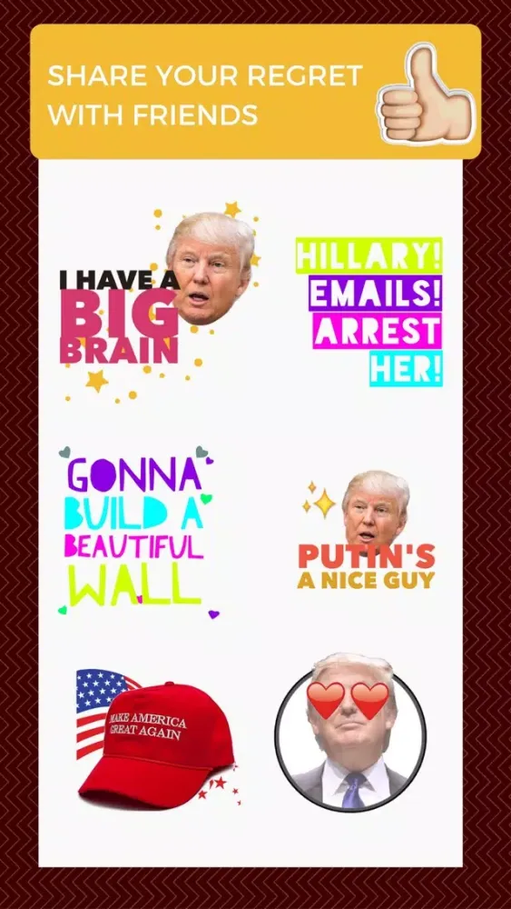 تصاویر Trump Regrets - Donald Trump Voter Sticker Pack