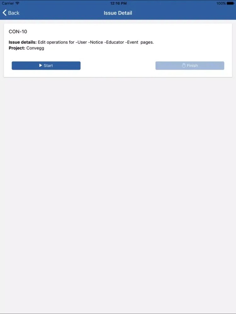 Ảnh chụp màn hình của Jiregg for JIRA iPad 
