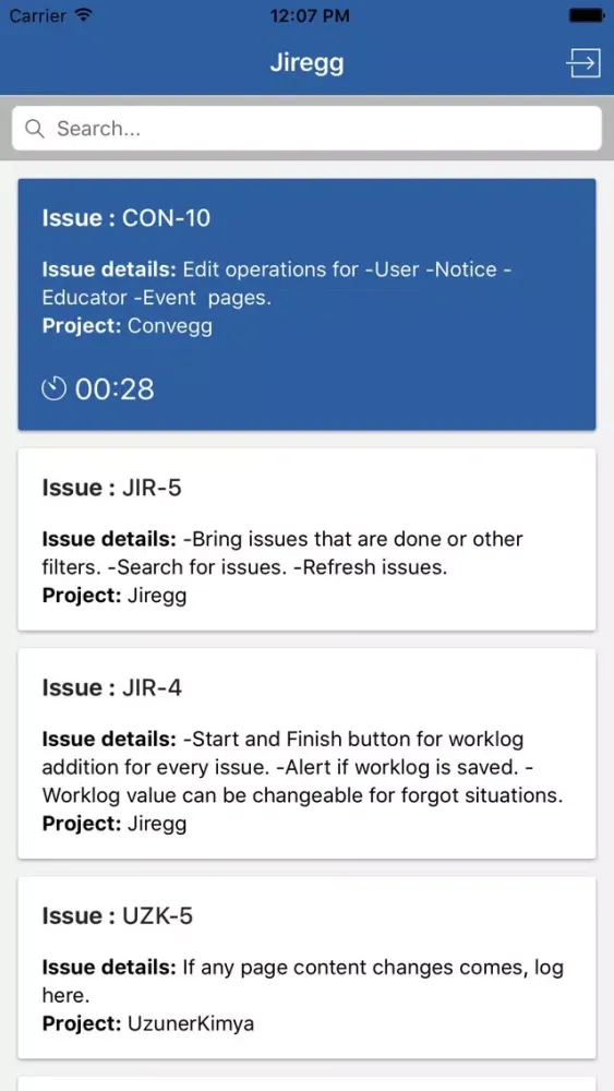 Ảnh chụp màn hình của Jiregg for JIRA