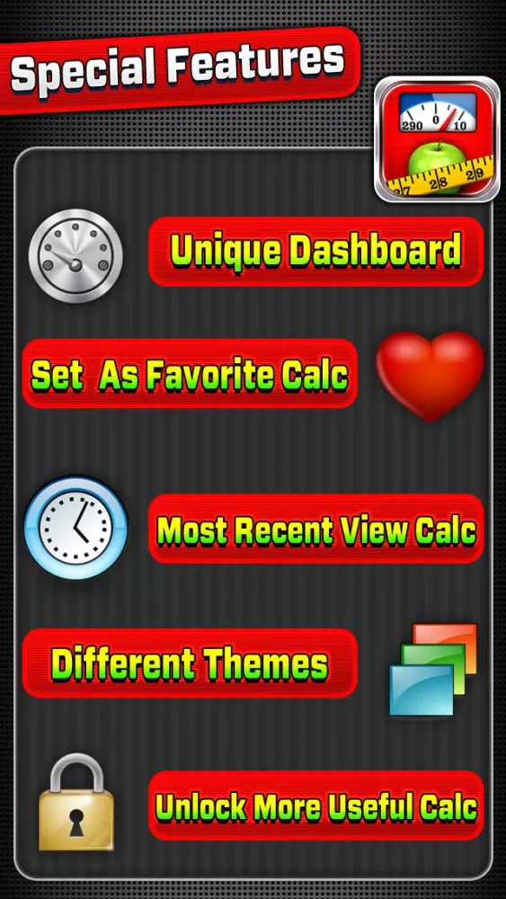 9+ in 1 : Fitness Calculators Free Screenshots