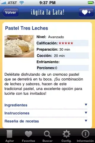 ภาพหน้าจอของ Latin Recipe Shaker from CARNATION -- Recetas from MiCocinaLatina.com