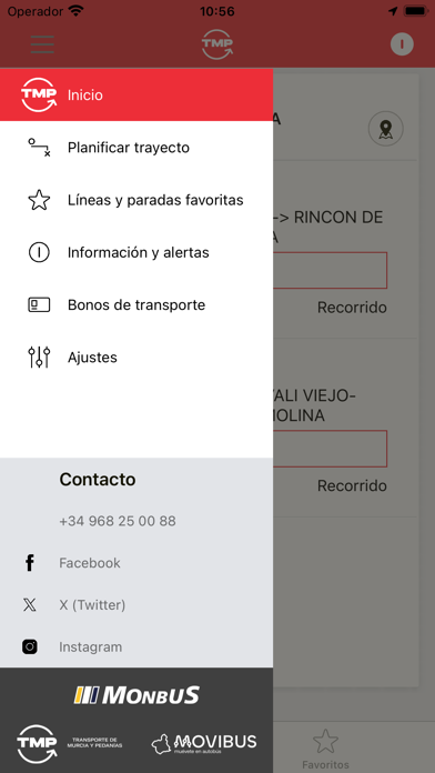 Zrzuty ekranu TMP Transporte Murcia Pedanías