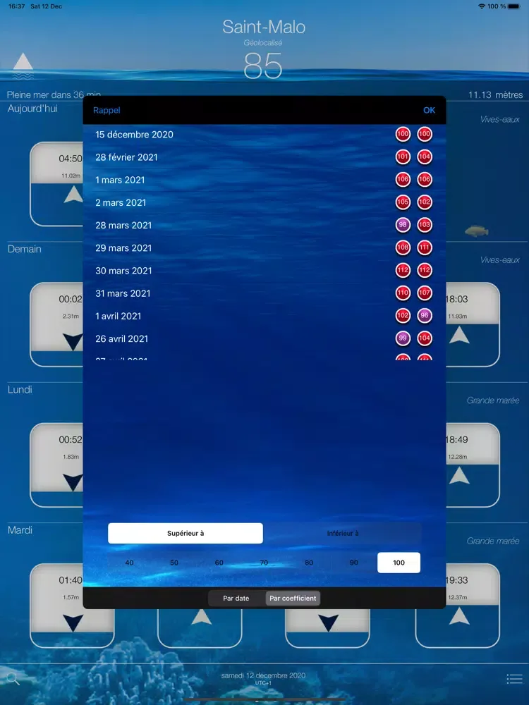 iMarées 2022 iPad  स्क्रीनशॉट