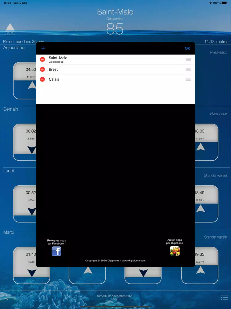 Ảnh chụp màn hình của iMarées 2022 iPad 