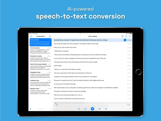 Zrzuty ekranu Easy Transcription iPad 