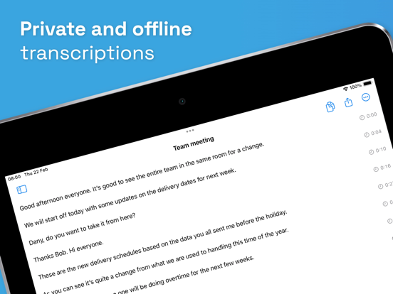 Tangkapan skrin Easy Transcription iPad 
