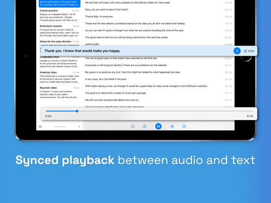 Tangkapan skrin Easy Transcription iPad 