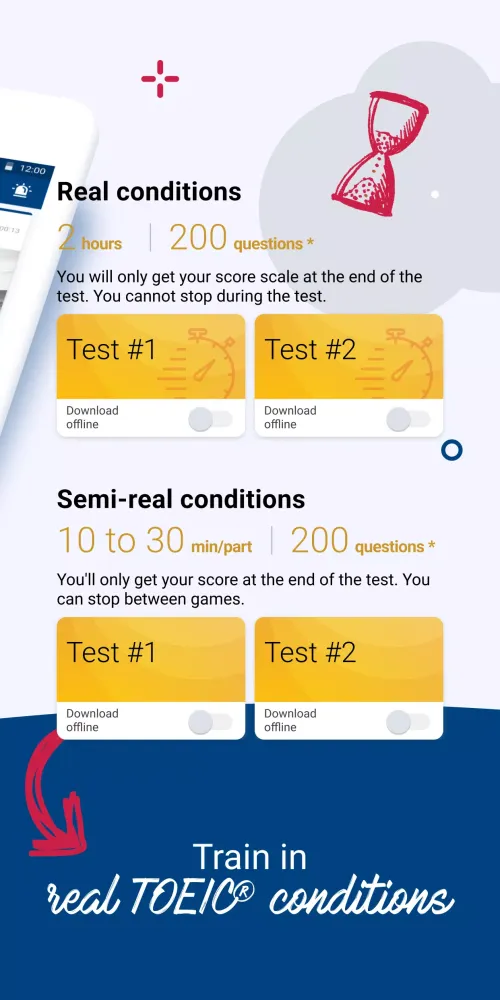 Screenshot di TOEIC tests: official content