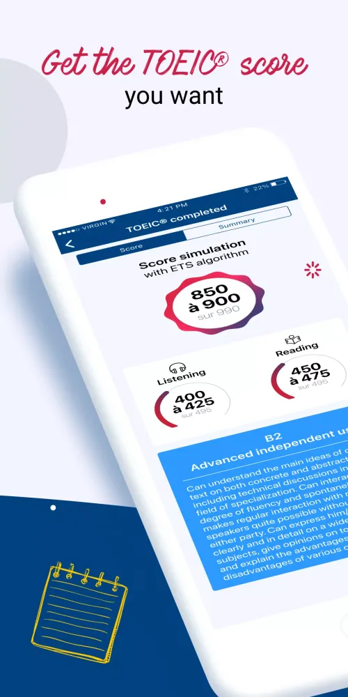 Screenshot di TOEIC tests: official content