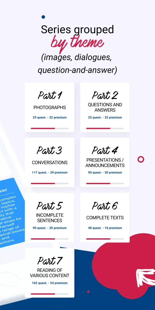 Screenshot di TOEIC tests: official content
