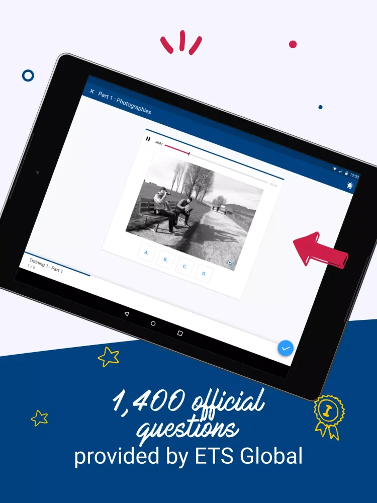 Screenshot di TOEIC tests: official content