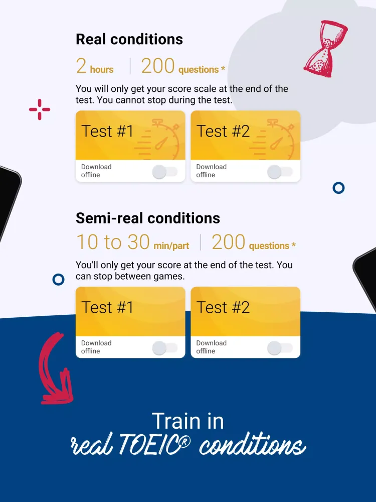 Screenshot di TOEIC tests: official content