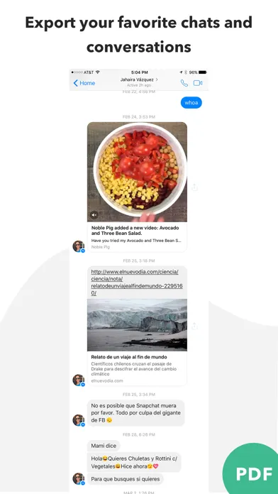 Zrzuty ekranu Messages and Chat Export PDF
