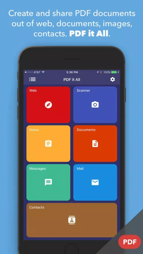 Tangkapan skrin PDF it All : Document Scanner Printer & Converter