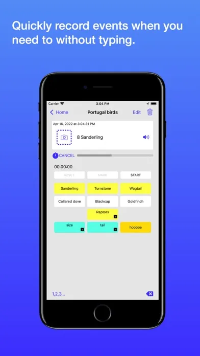 Screenshot di buttons event recorder