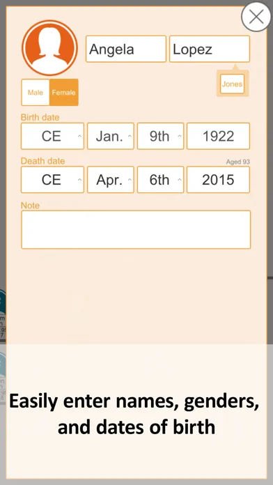 Captures d'écran de Quick Family Tree
