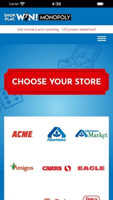 Zrzuty ekranu Shop, Play, Win!® MONOPOLY