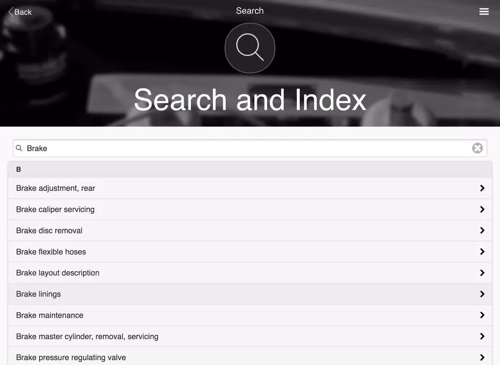 Digital Auto Guides Austin Healey 100/6, 3000 Mk 1,2,3 Owners Workshop Manual iPad  Screenshots
