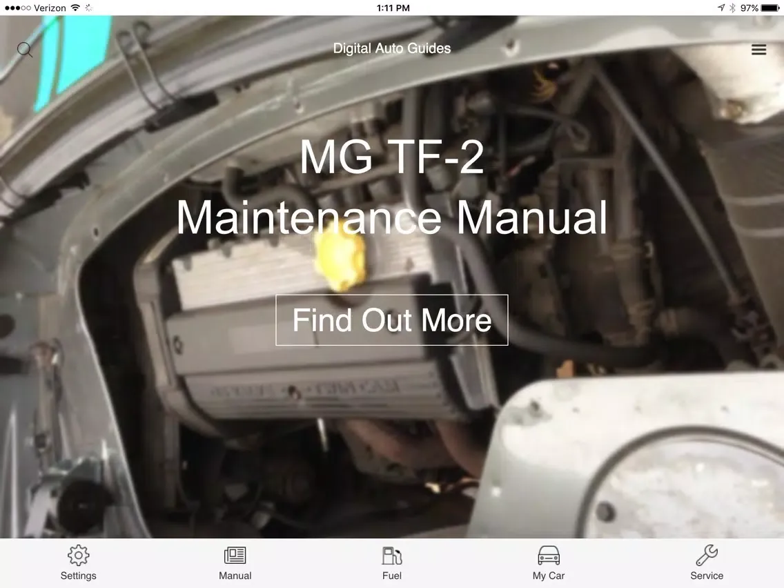 ภาพหน้าจอของ Digital Auto Guides MGF Maintenance Manual iPad 