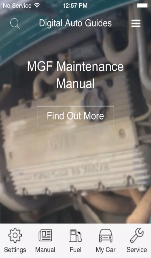 ภาพหน้าจอของ Digital Auto Guides MGF Maintenance Manual