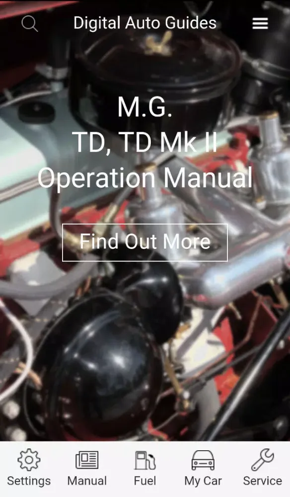Digital Auto Guides M.G. TD Operation Manual Screenshots