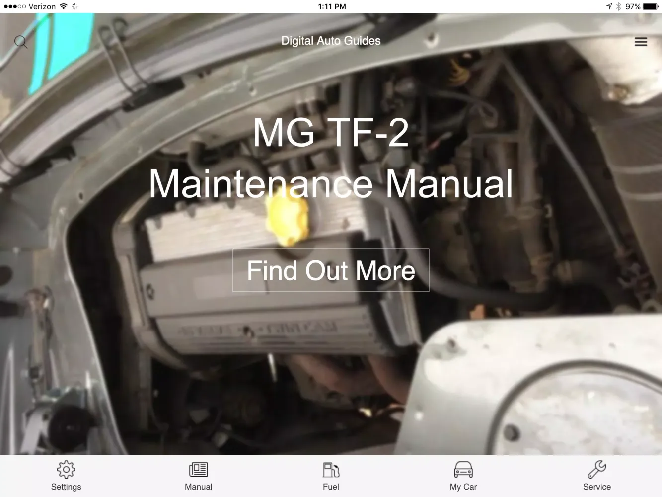 DAG MG TF2 Maintenance Manual Screenshots