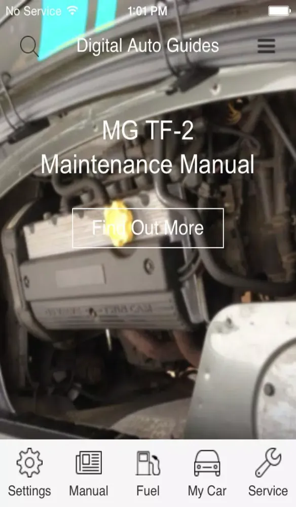 Tangkapan skrin Digital Auto Guides M.G. TF2 Maintenance Manual