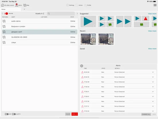 Capturas de pantalla de Smart Vision Client iPad 