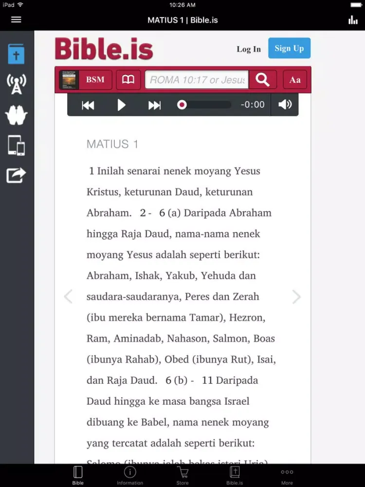 Ảnh chụp màn hình của Bible Society of Malaysia iPad 