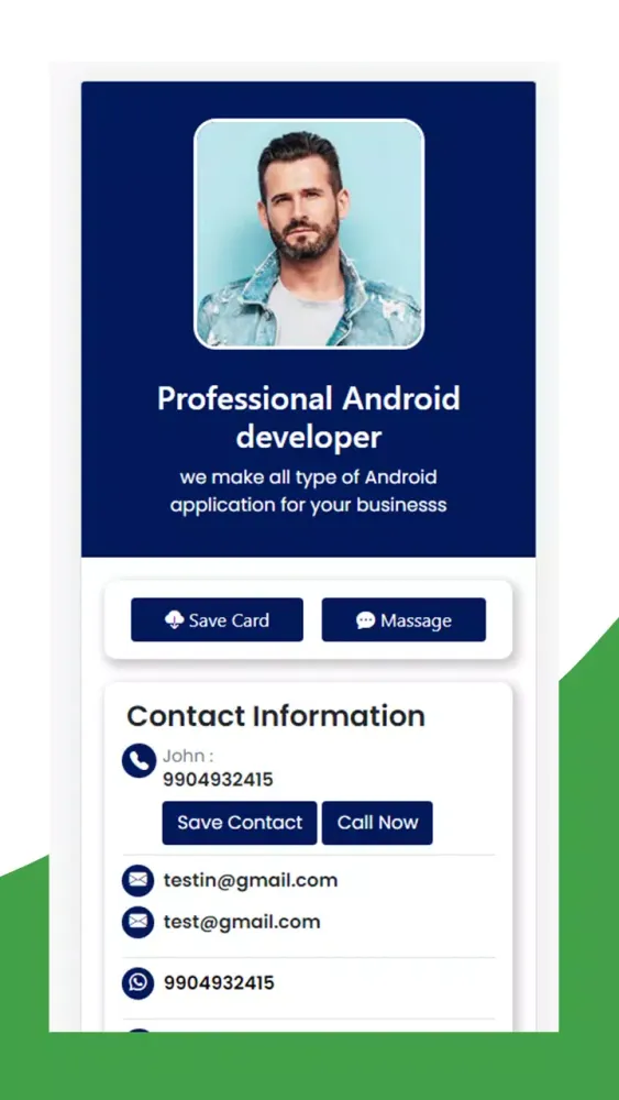 Digital Business Card - V Card Screenshots