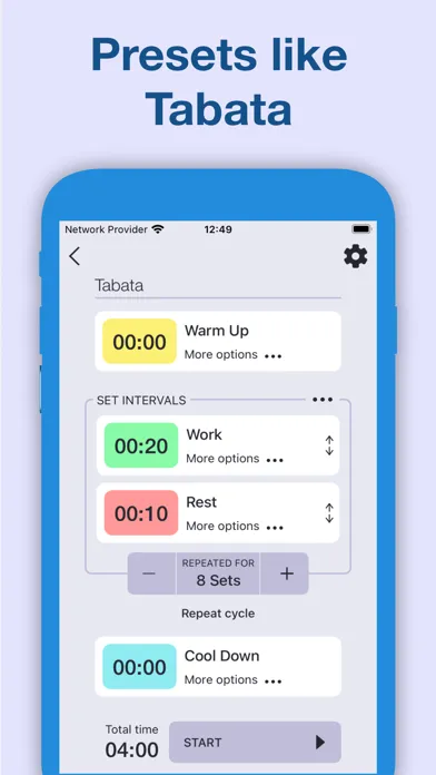 Tangkapan layar Hi Timer: interval timer, HIIT