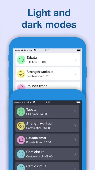 Tangkapan layar Hi Timer: interval timer, HIIT