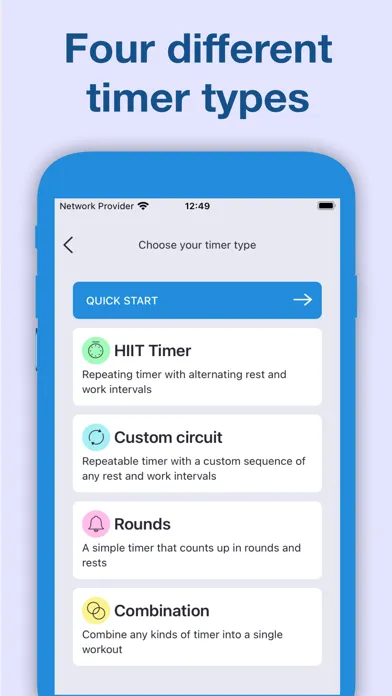 Tangkapan layar Hi Timer: interval timer, HIIT