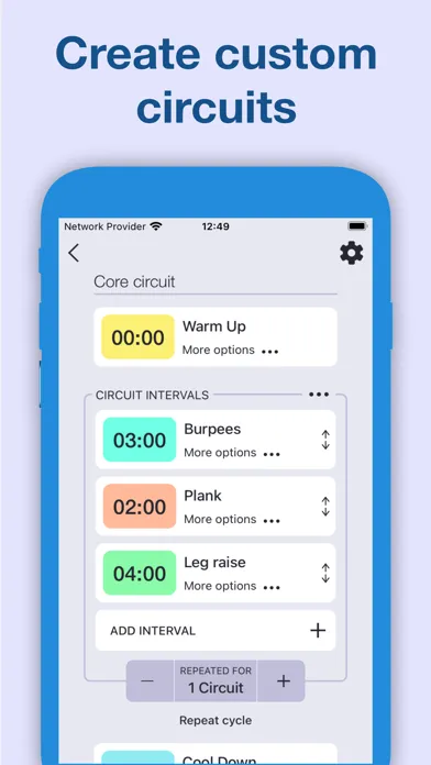 Tangkapan layar Hi Timer: interval timer, HIIT