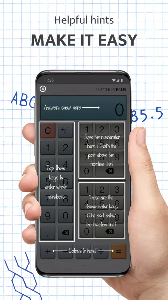 Capturas de tela do Fraction Calculator Plus